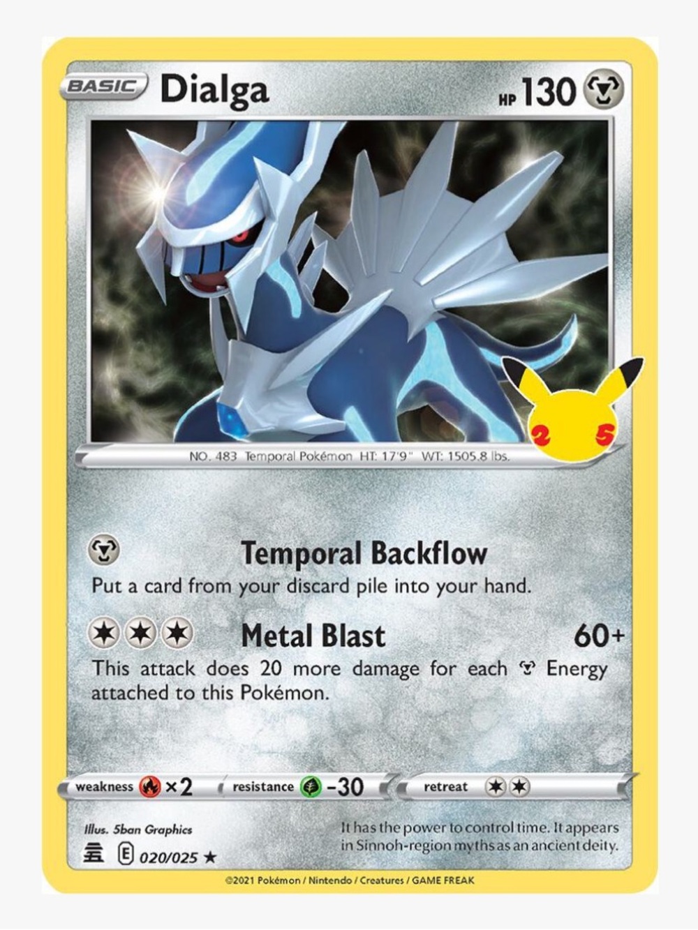 Dialga Celebrations Pokemon Trading Card